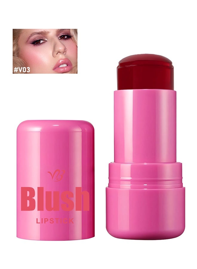 فايبلي عصا أحمر خدود بودرة الجيلي، صبغة شفاه وخدود هلامية منعشة، عصا أحمر خدود للخدود، عصا أحمر خدود هلامية، تدوم طويلاً وغير لاصقة، خالية من البارابين #04 - Image 1